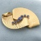 Abstract Fan Design Sapphire Pin In 14k Yellow Gold