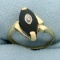 Vintage Onyx And Diamond Ring In 10k Yellow Gold
