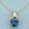 Mystic Topaz And Diamond Necklace In 10k Yellow And White Gold