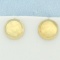 Button Design Earrings In 14k Yellow Gold