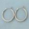 Etched Hoop Earrings In 14k White Gold With Yellow Gold Accents