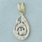Abstract Design Diamond Pendant In 14k White Gold