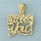 Diamond Cut I Love You Pendant In 14k Yellow Gold