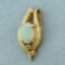 Opal And Diamond Pendant In 14k Yellow Gold