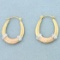Tri Tone Hoop Earrings In 14k Yellow, White, And Rose Gold