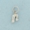 Diamond Initial N Charm In 14k White Gold