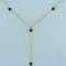 19 Inch Garnet Chain Necklace In 14k Yellow Gold