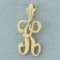 Initial K Pendant In 14k Yellow Gold