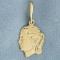 Girl Silhouette Pendant In 14k Yellow Gold