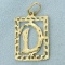 Initial D Diamond Cut Pendant In 14k Yellow Gold