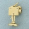 Vintage Movie Camera Charm Or Pendant In 14k Yellow Gold
