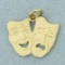 Comedy Tragedy Mask Theater Charm Or Pendant In 14k Yellow Gold