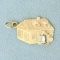 Diamond Home Pendant In 14k Yellow Gold