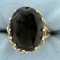 Vintage 17ct Smoky Topaz Statement Ring In 18k Gold Over Sterling Silver