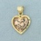 Flower Heart Pendant In 14k Rose And Yellow Gold