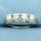 Four Stone Diamond Wedding Or Anniversary Ring In 14k White Gold