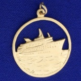 Cruise Ship Pendant In 14k Yellow Gold