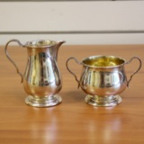 Lunt Sterling Silver Sugar Bow And Creamer Set