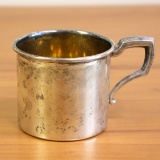 Antique Web Engraved Stephen Sterling Silver Mug