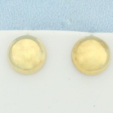 Button Design Earrings In 14k Yellow Gold