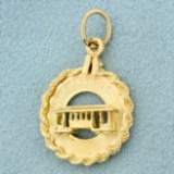 San Francisco Trolley Pendant Or Charm In 14k Yellow Gold