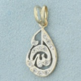 Abstract Design Diamond Pendant In 14k White Gold