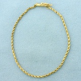 Rope Link Bracelet In 10k Yellow Gold