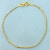Box Link Bracelet In 14k Yellow Gold