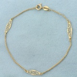 Designer Link Bracelet In 14k Yellow Gold