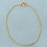 Italian Made Box Link Bracelet In 14k Yellow Gold