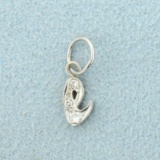Diamond Initial E Charm In 14k White Gold