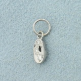 Diamond Initial O Charm In 14k White Gold