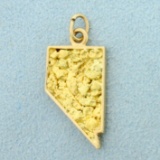 Nevada State Pendant Or Charm In 14k Yellow Gold