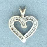 Diamond Heart Pendant In 14k White Gold