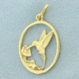 Gold Hummingbird Pendant In K Yellow Gold
