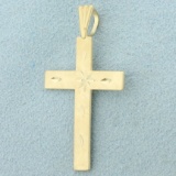 Diamond Cut Cross Pendant In 14k Yellow Gold