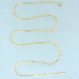 Italian Made 24 Inch Herringbone Chain Necklace In 18k Yellow Gold
