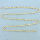 20 Inch French Rope Link Chain Necklace In 10k Yellow Gold