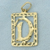 Initial D Diamond Cut Pendant In 14k Yellow Gold