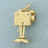 Vintage Movie Camera Charm Or Pendant In 14k Yellow Gold