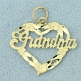 Grandma Heart Pendant In 14k Yellow Gold