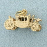 Vintage Carriage Charm In 14k Yellow Gold