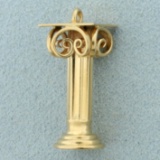 Greek Ionic Column Charm Or Pendant In 18k Yellow Gold