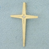Diamond Cross Pendant In 14k Yellow Gold