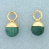 Malachite Bead Hoop Earring Enhancers In 14k Yellow Gold