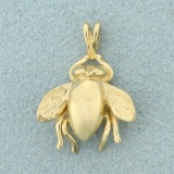 Housefly Pendant In 14k Yellow Gold