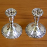 Vintage Raimond Pair Of Sterling Silver Candlesticks