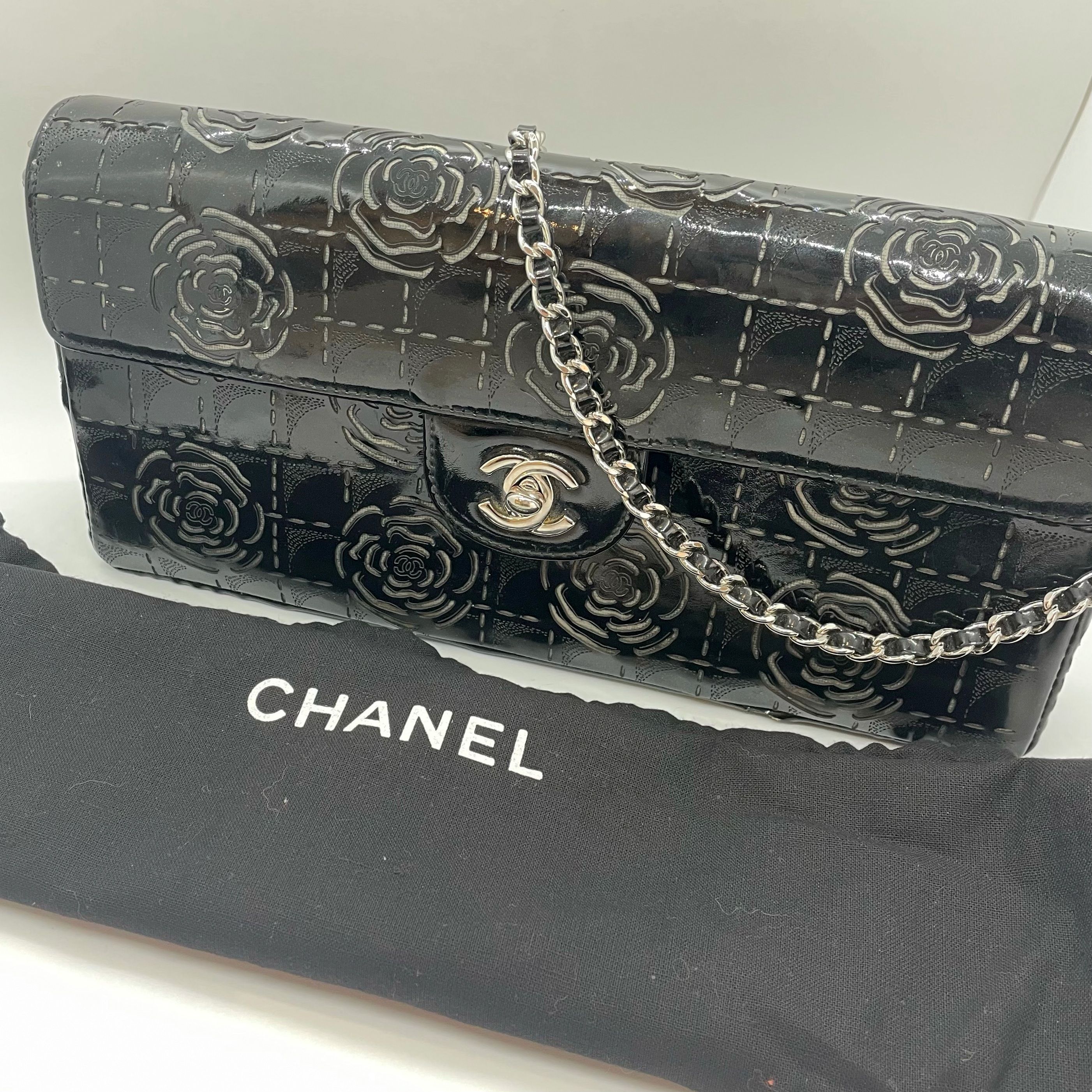 Authentic Chanel 3-way Flap Bag Black Patent