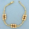 Designer Foxtail Link And Bead Bracelet In 18k Yellow, White, And Rose Gold
