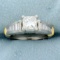 1.5ct Tw Princess And Baguette Diamond Engagement Ring In Platinum And 18k Yellow Gold